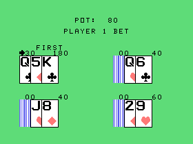 Blackjack & Poker screenshot 2 for TI-99